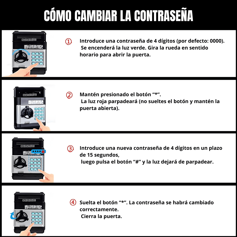 Hucha con Contraseña de Cajero Automático para Niños ATM