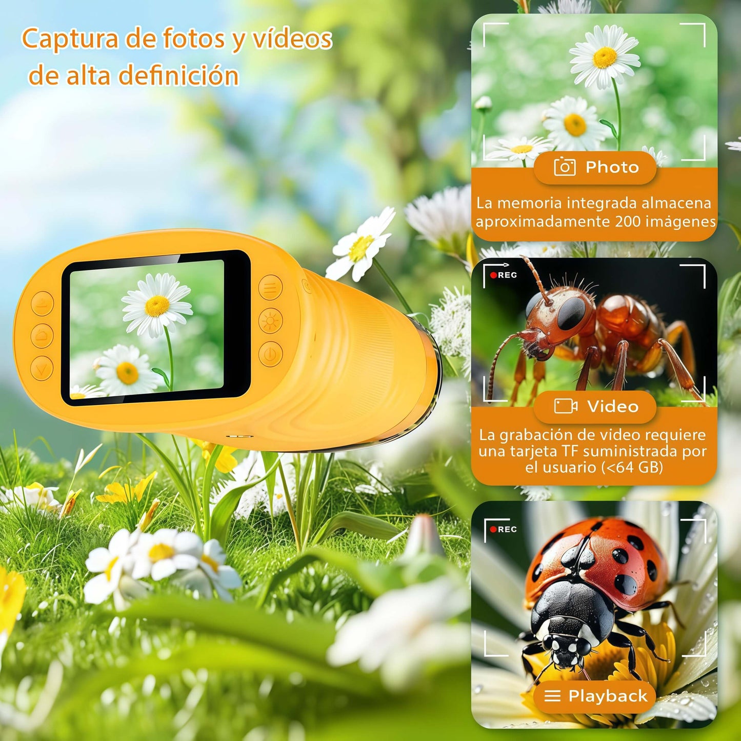 Microscopio Digital Portátil Recargable USB para Niños
