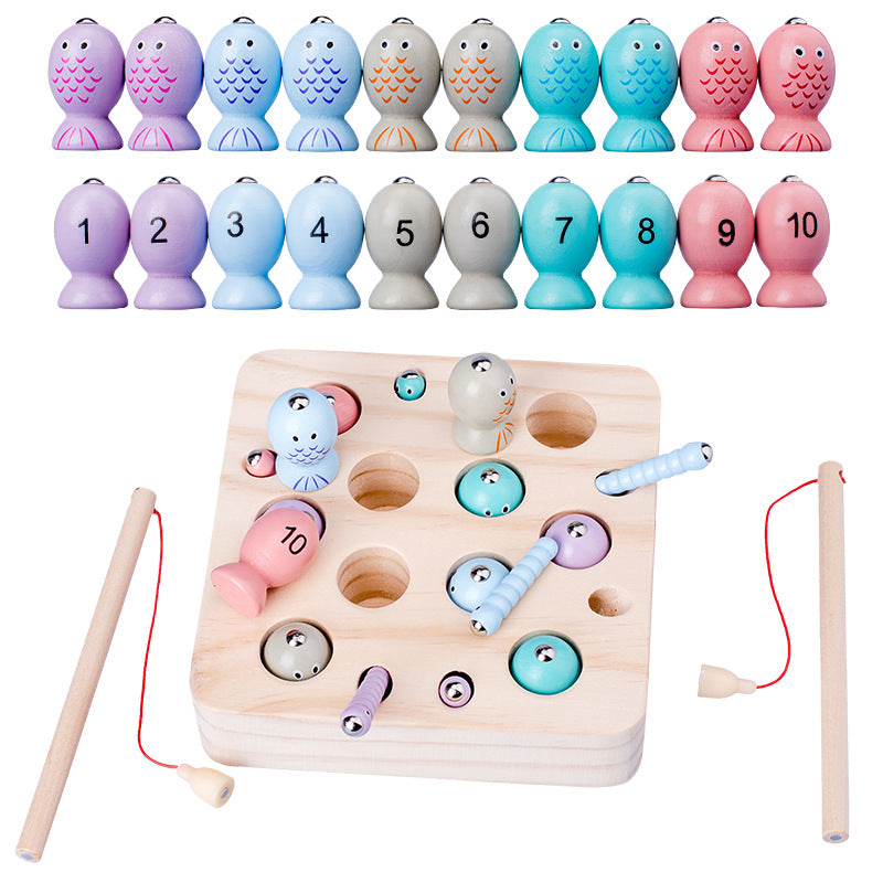 Juego de Pesca Montessori de Madera – Juguete Educativo Sensorial