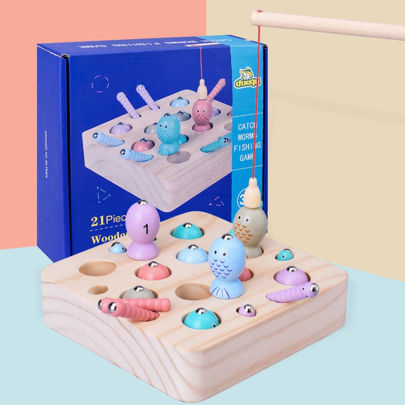 Juego de Pesca Montessori de Madera – Juguete Educativo Sensorial