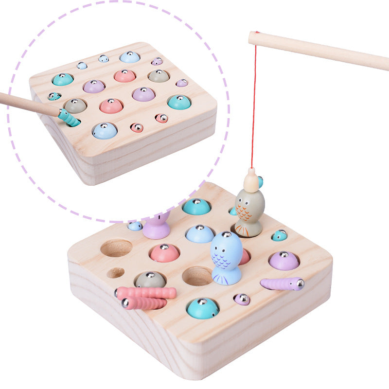 Juego de Pesca Montessori de Madera – Juguete Educativo Sensorial