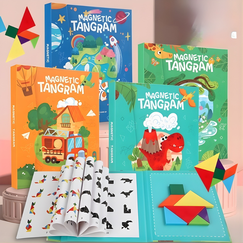 Libro Magnético De Tangram Pensamiento Matemático Animalitos