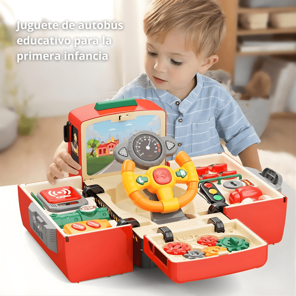Autobús de Simulación de Conducción, Volante para Niños