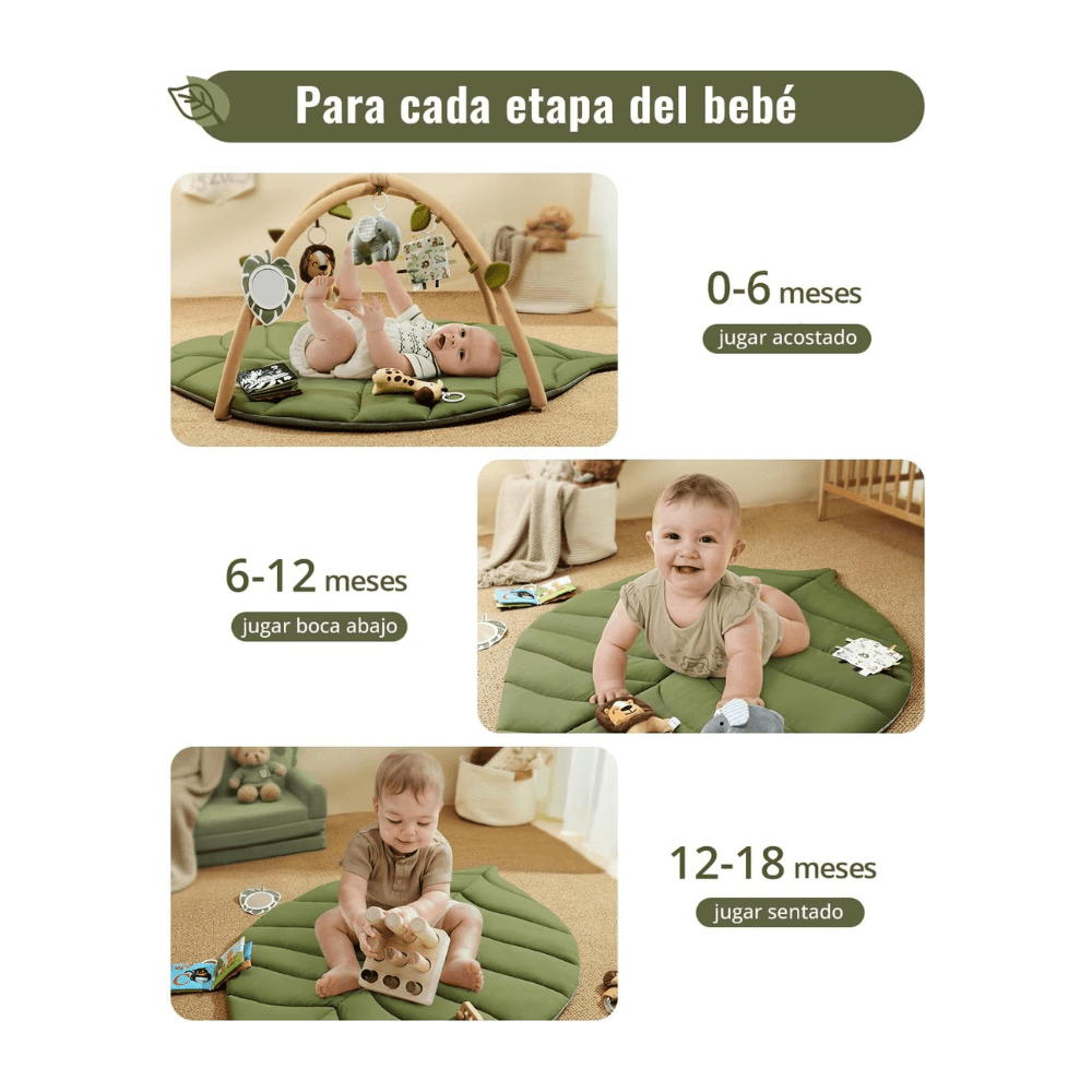 Gimnasio Sensorial Montessori Hoja Natural – Alfombra de Actividades