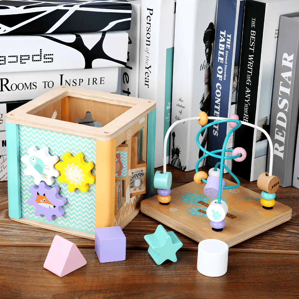 Cubo de Actividades de Madera Montessori