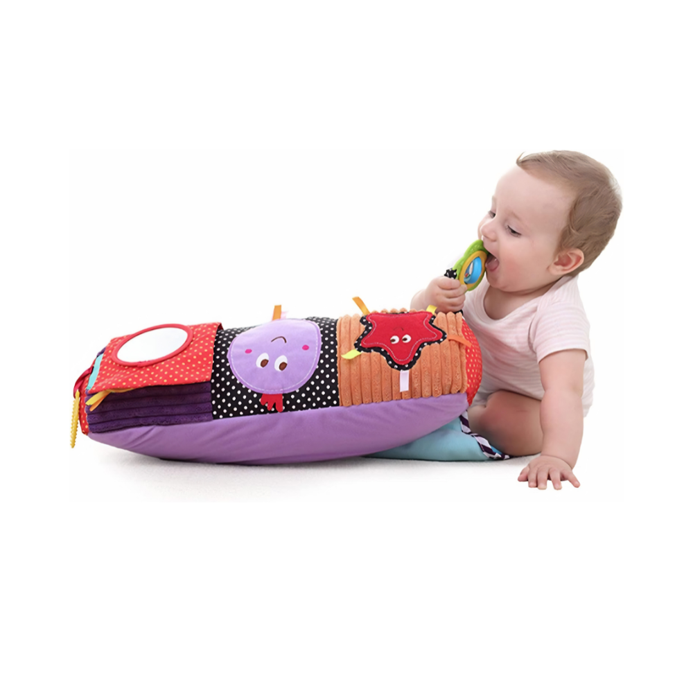 Cojín Sensorial Montessori Tummy Time – Rodillo de Actividades