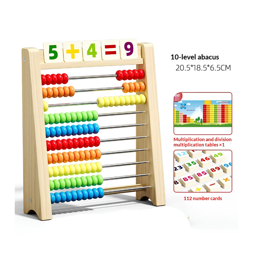Ábaco Montessori de Madera – Kit Matemático Infantil Completo