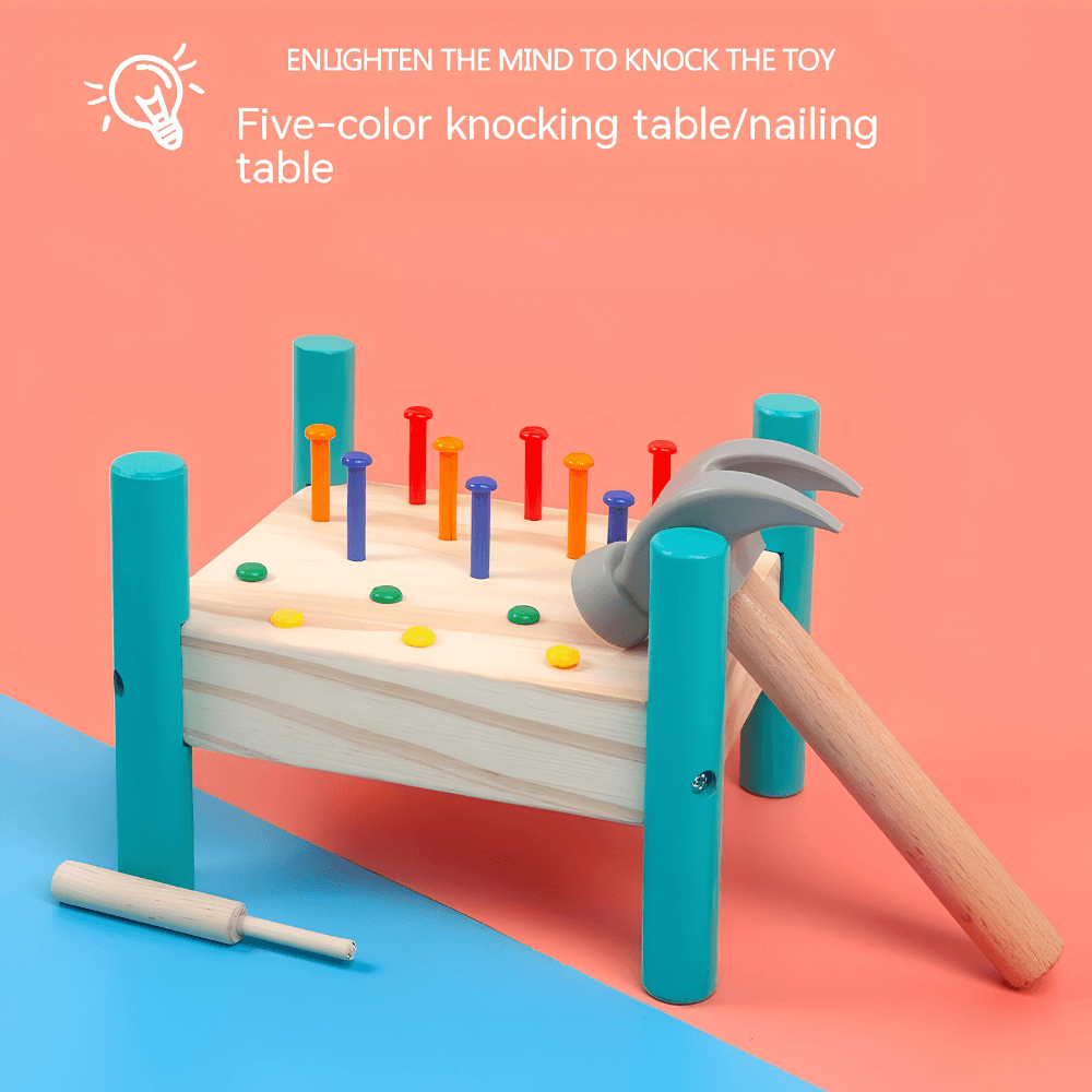 Banco de Martillo Montessori – Juego de Golpeo Educativo
