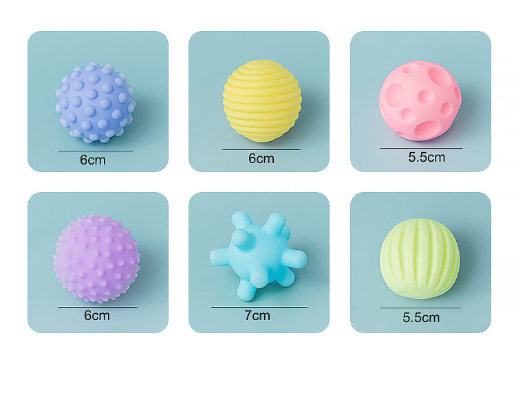 Juego De 6 Pelotas Sensoriales Para Bebés Texturizadas