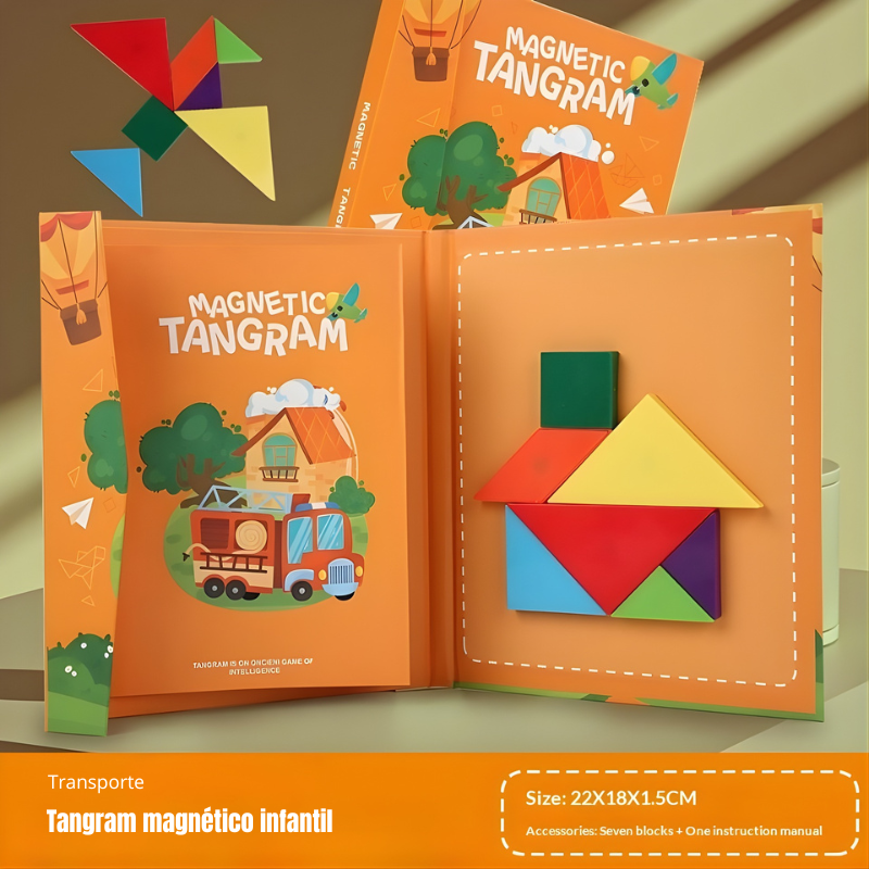 Libro Magnético De Tangram Pensamiento Matemático Animalitos