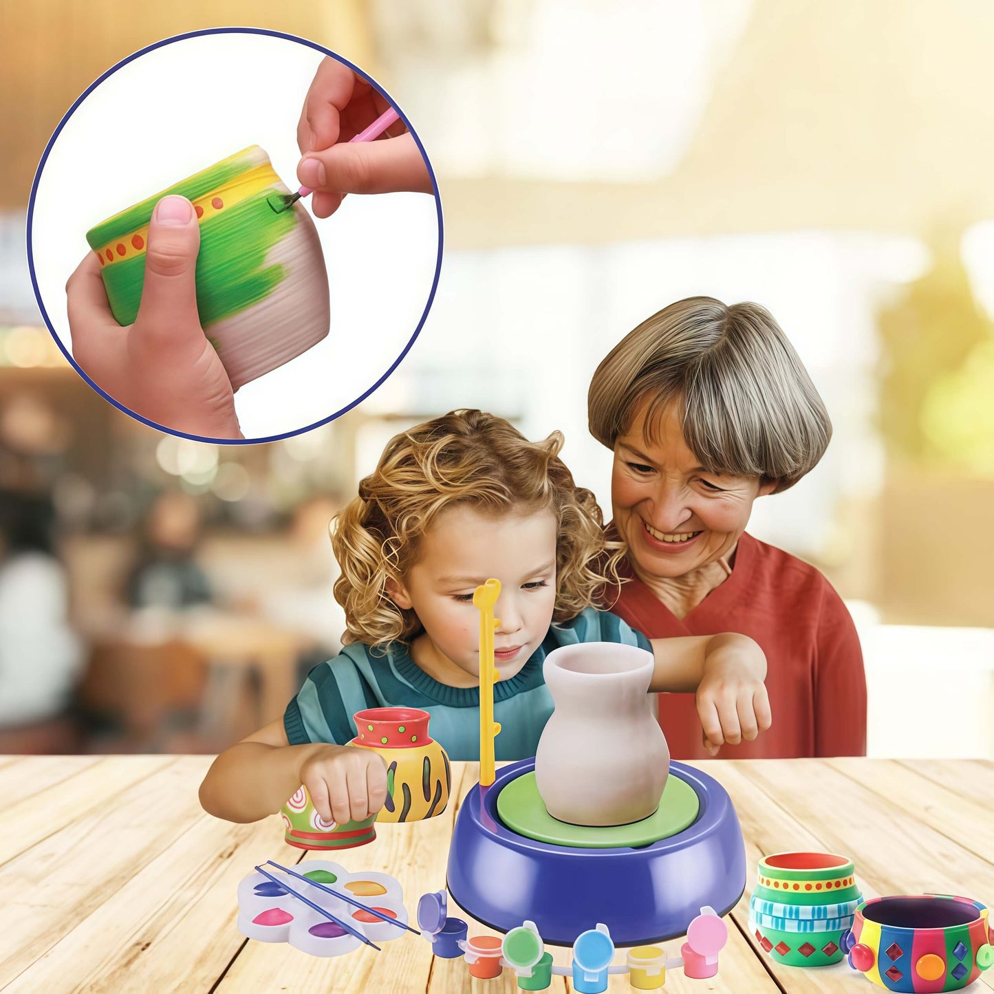 Plato de Alfarería para Niños, juguete artístico y de Manualidades