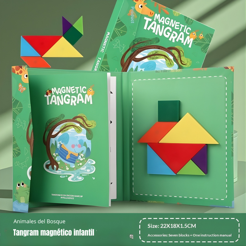 Libro Magnético De Tangram Pensamiento Matemático Animalitos