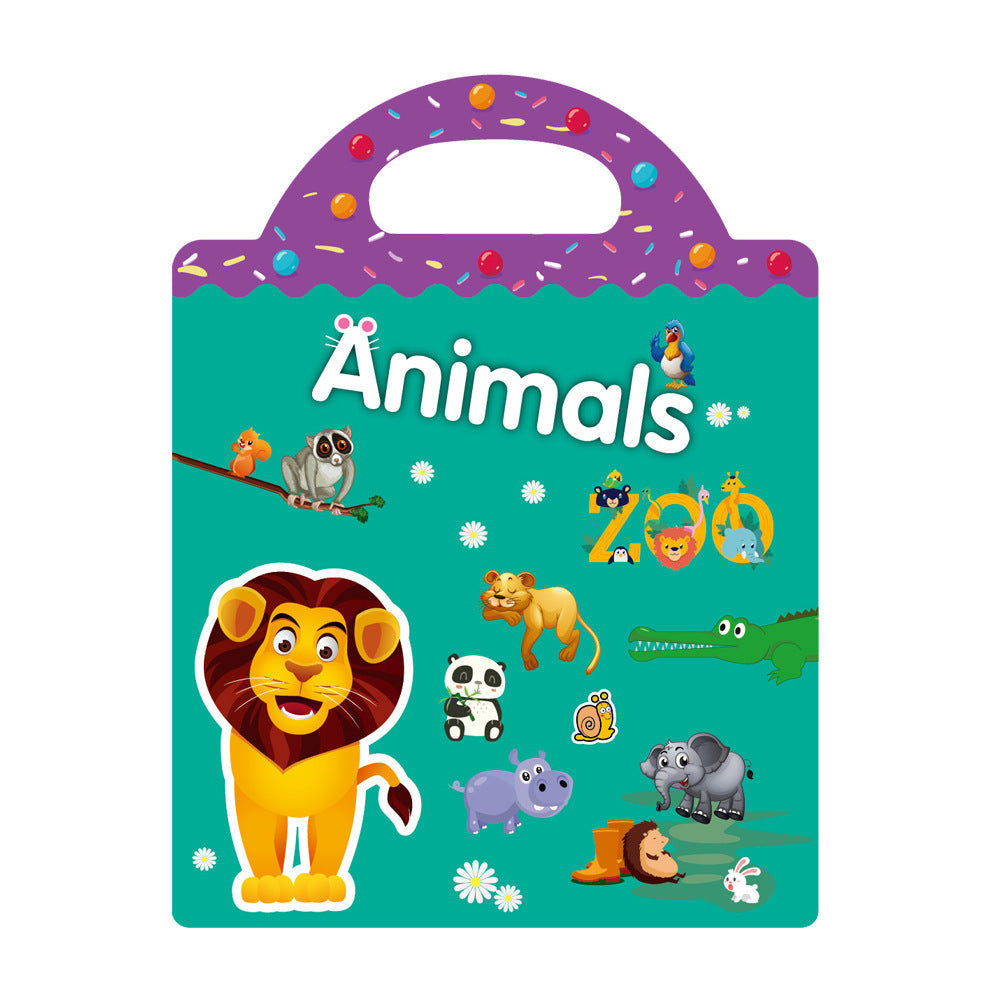 Libro de pegatinas 3D portátil para niños
