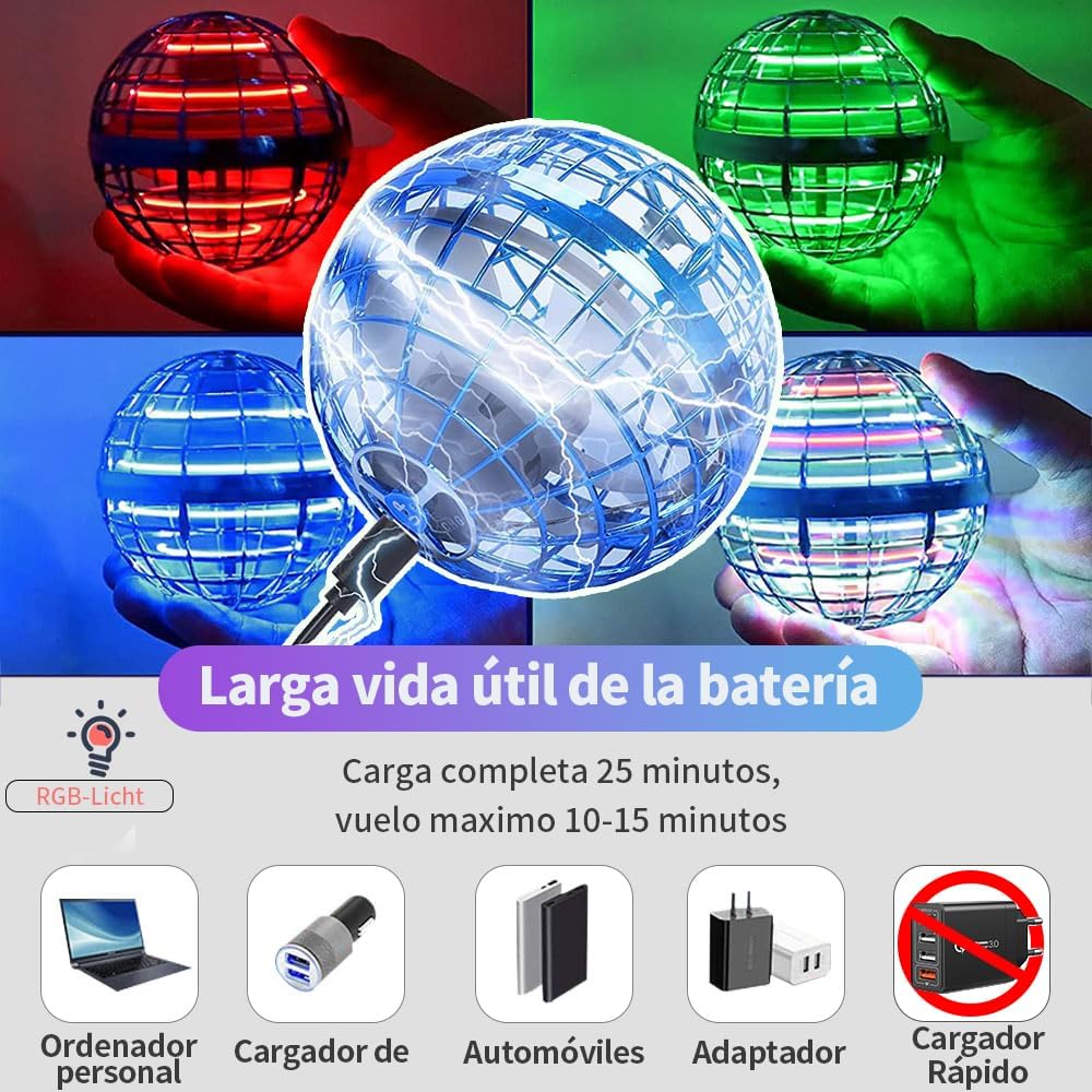 Mini Dron para niños, con luz LED, pelota voladora