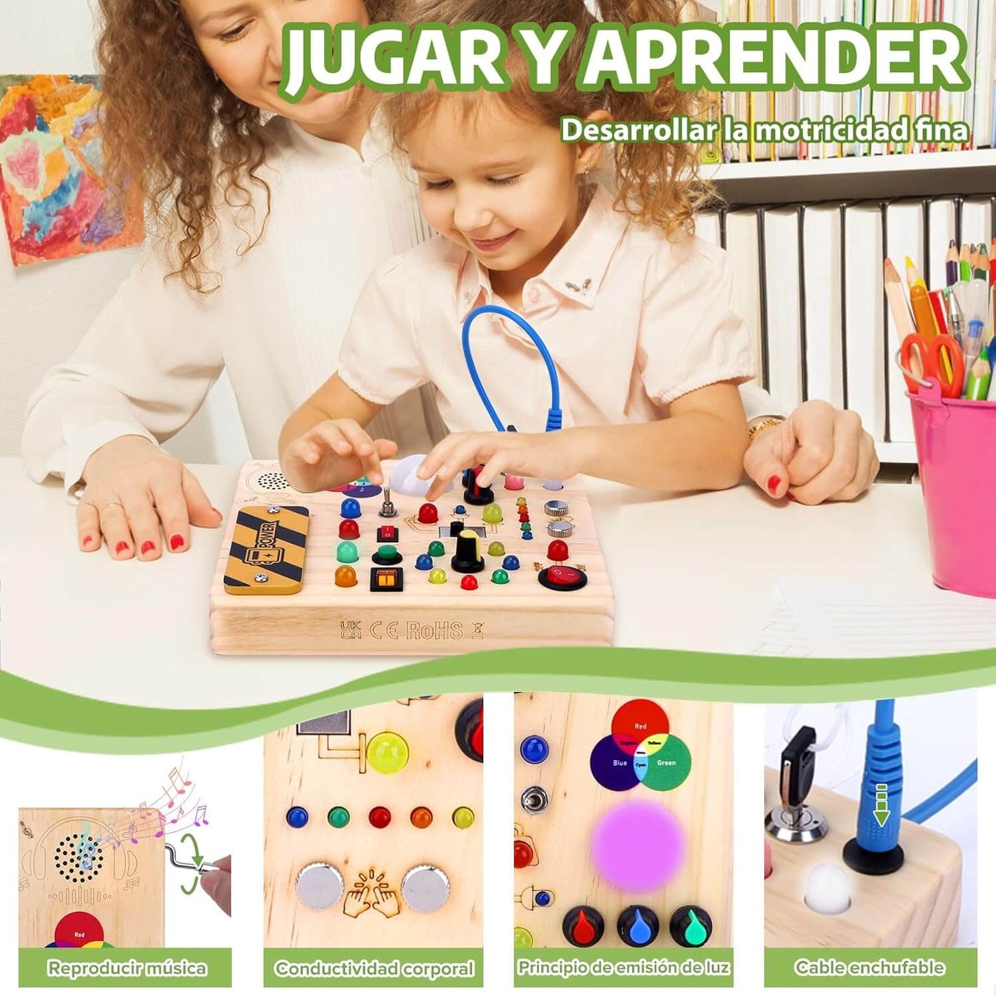 Tablero de Actividades Montessori de Madera