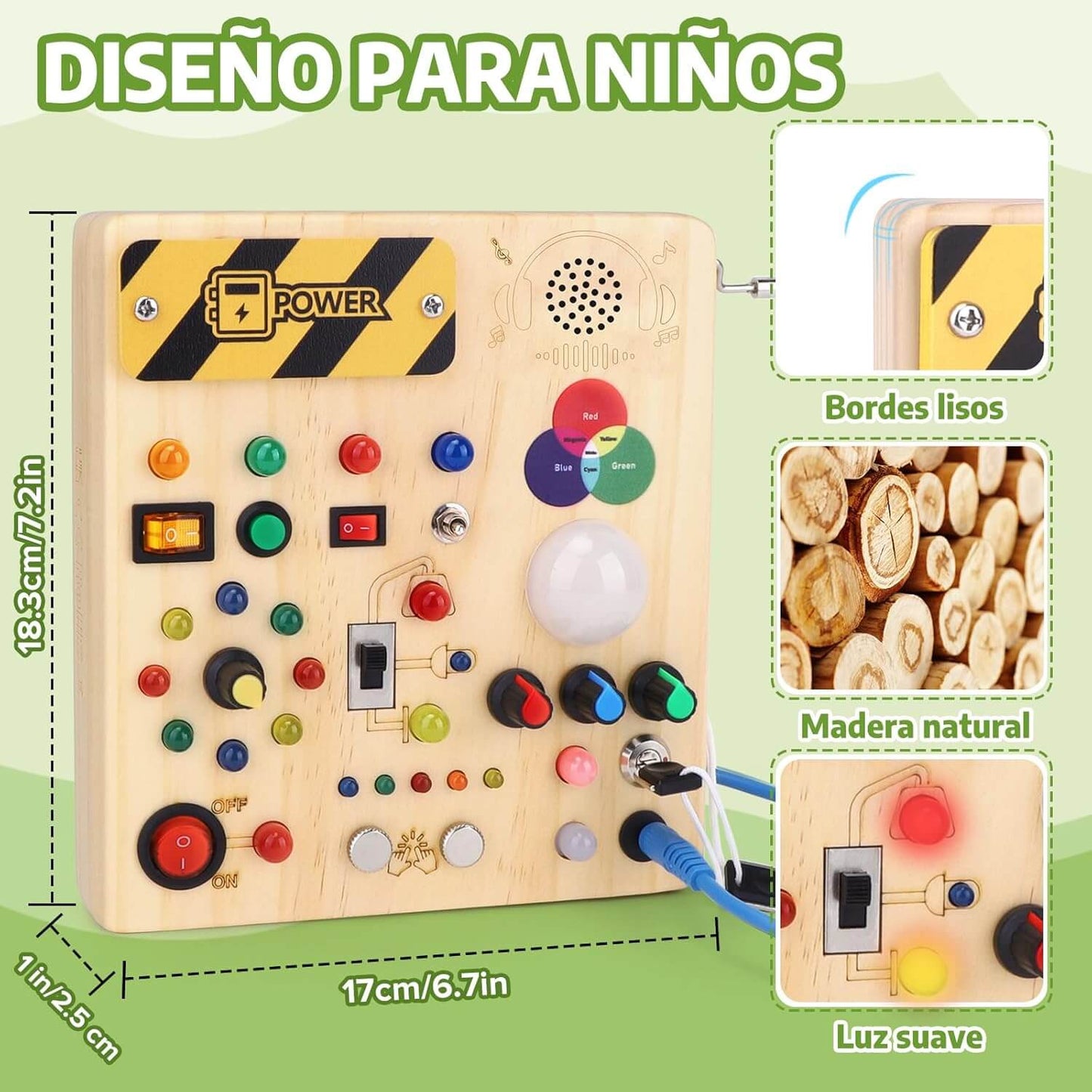 Tablero de Actividades Montessori de Madera