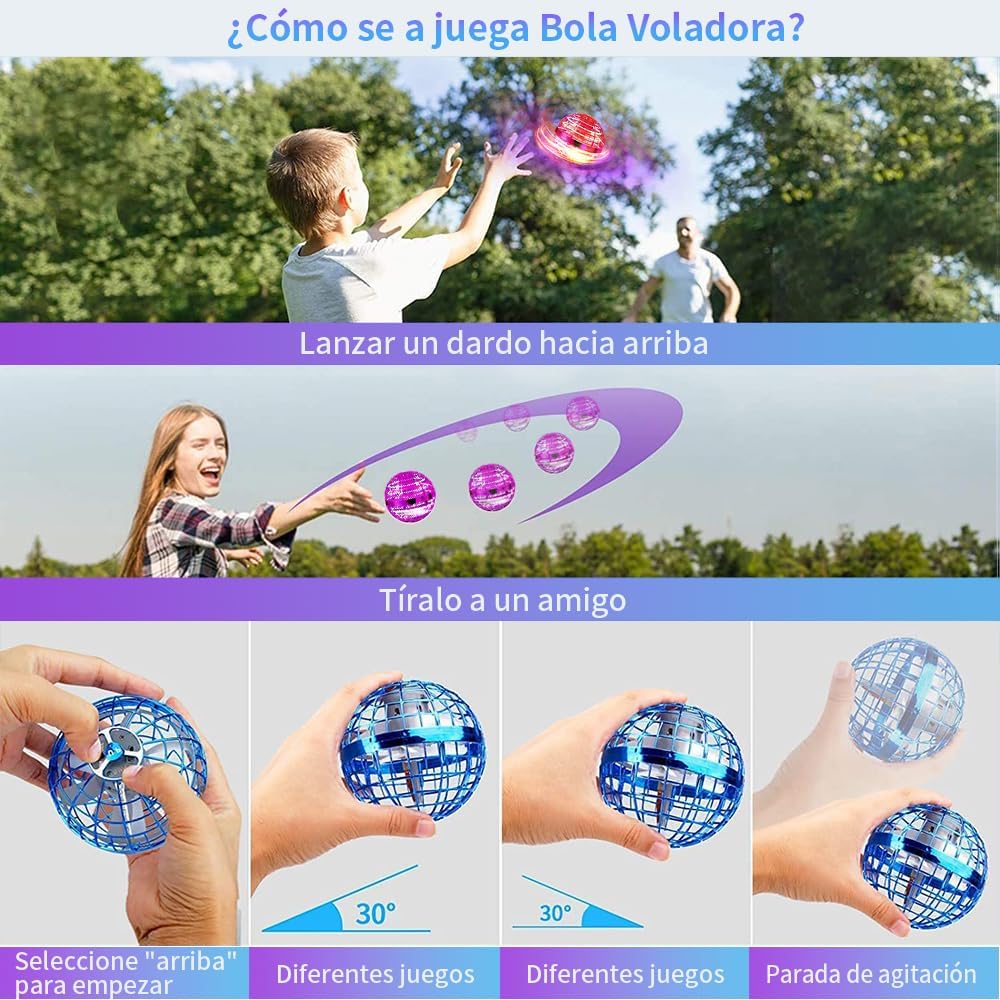 Mini Dron para niños, con luz LED, pelota voladora