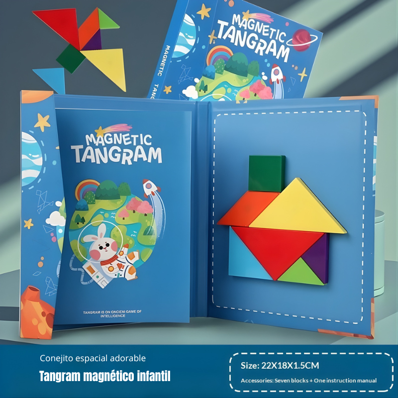 Libro Magnético De Tangram Pensamiento Matemático Animalitos