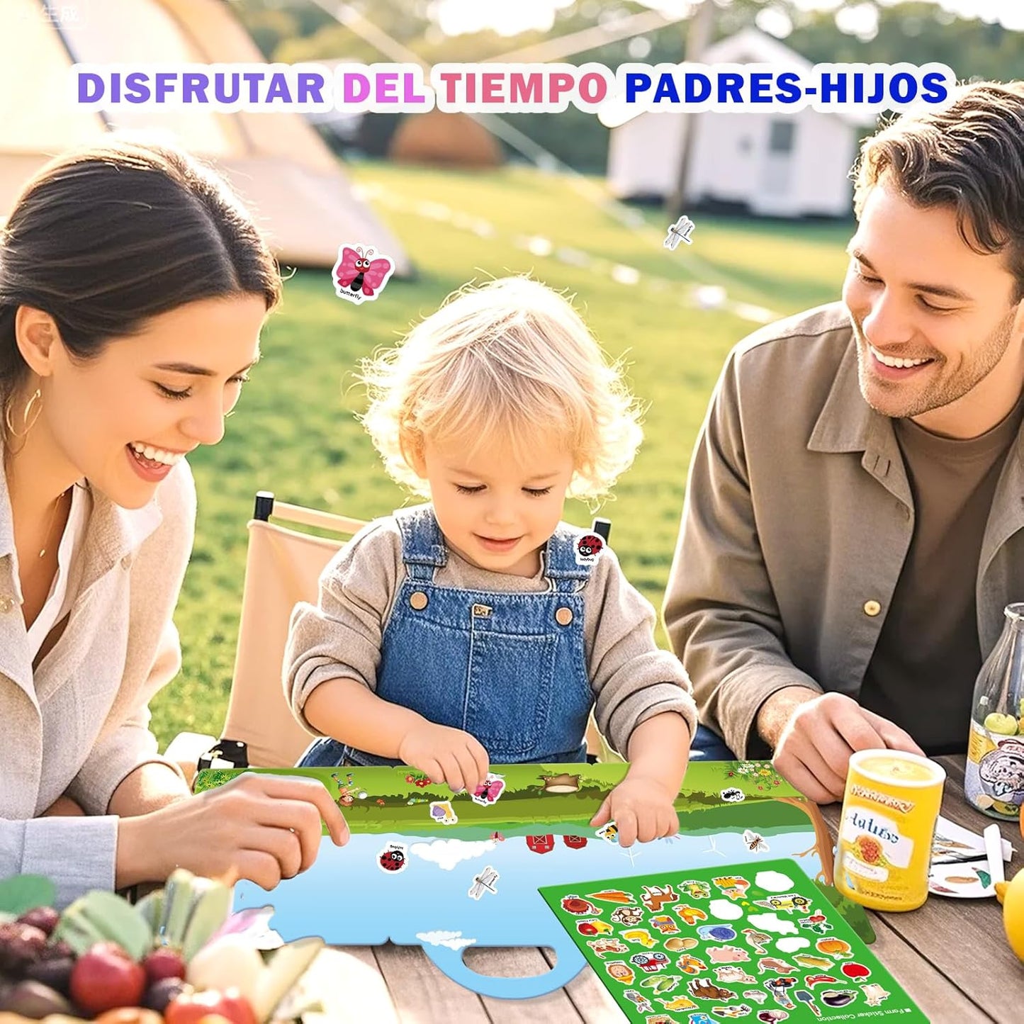 Libro de pegatinas 3D portátil para niños