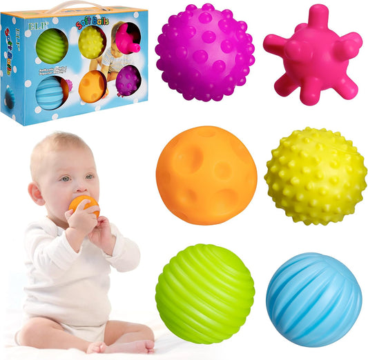 Juego De 6 Pelotas Sensoriales Para Bebés Texturizadas
