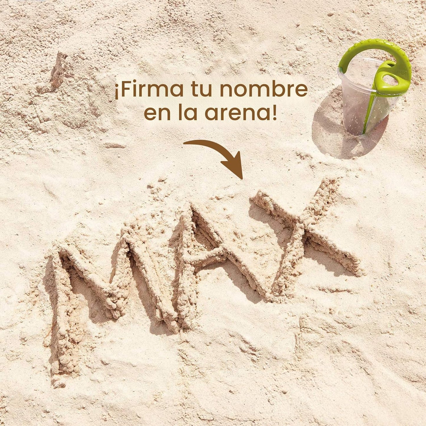 Reloj de arena de playa con colador