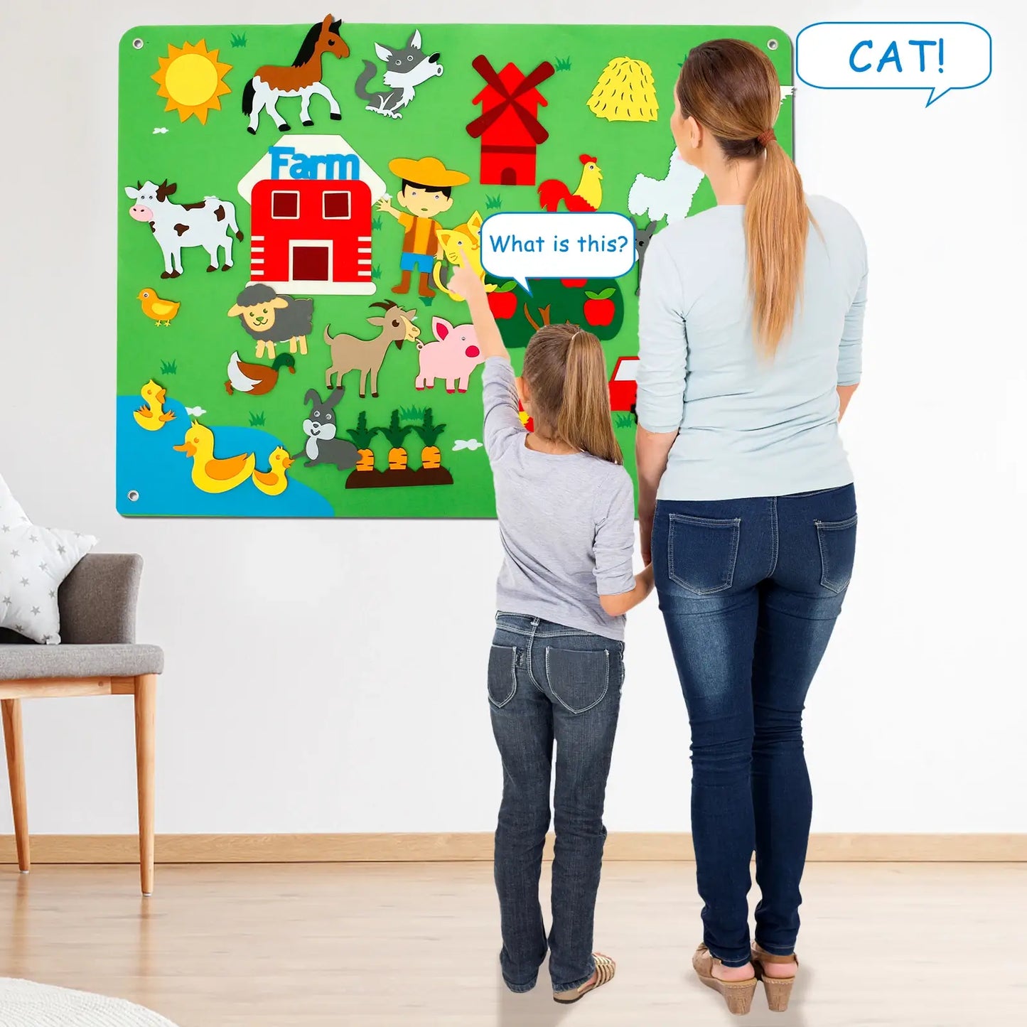 Mundo Animal de Fieltro - Juego de Tablero Montessori