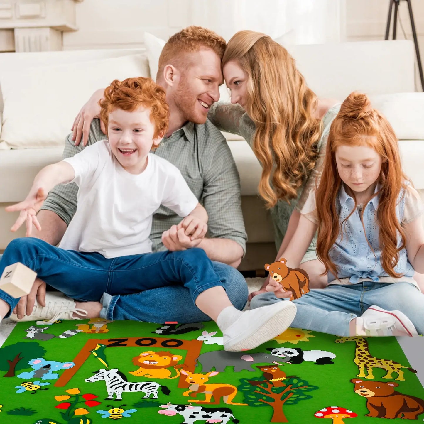 Mundo Animal de Fieltro - Juego de Tablero Montessori
