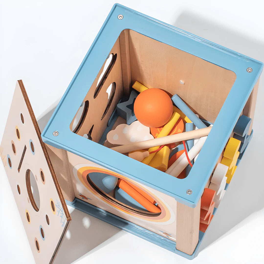 Cubo de Actividades Montessori de Madera 9 en 1