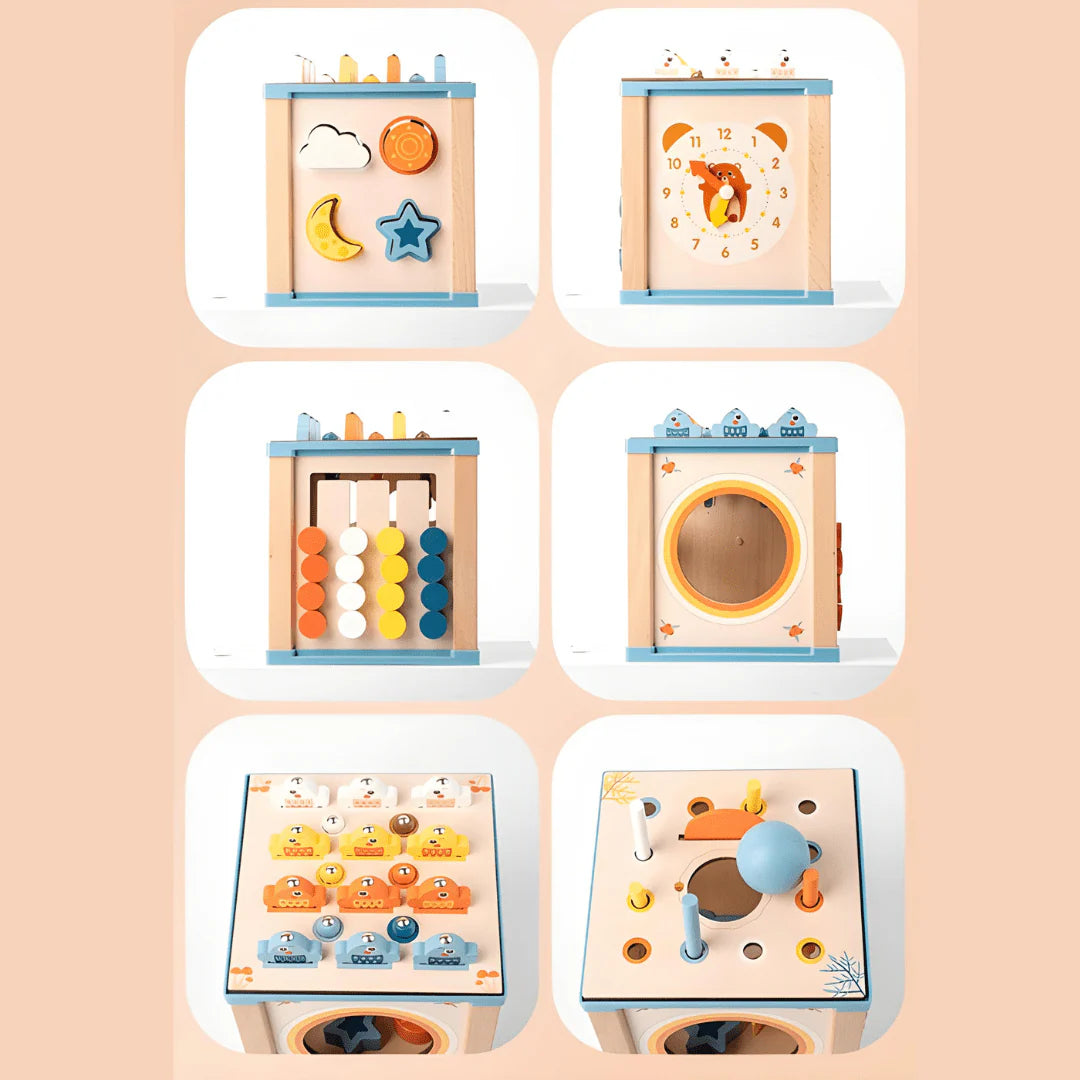 Cubo de Actividades Montessori de Madera 9 en 1