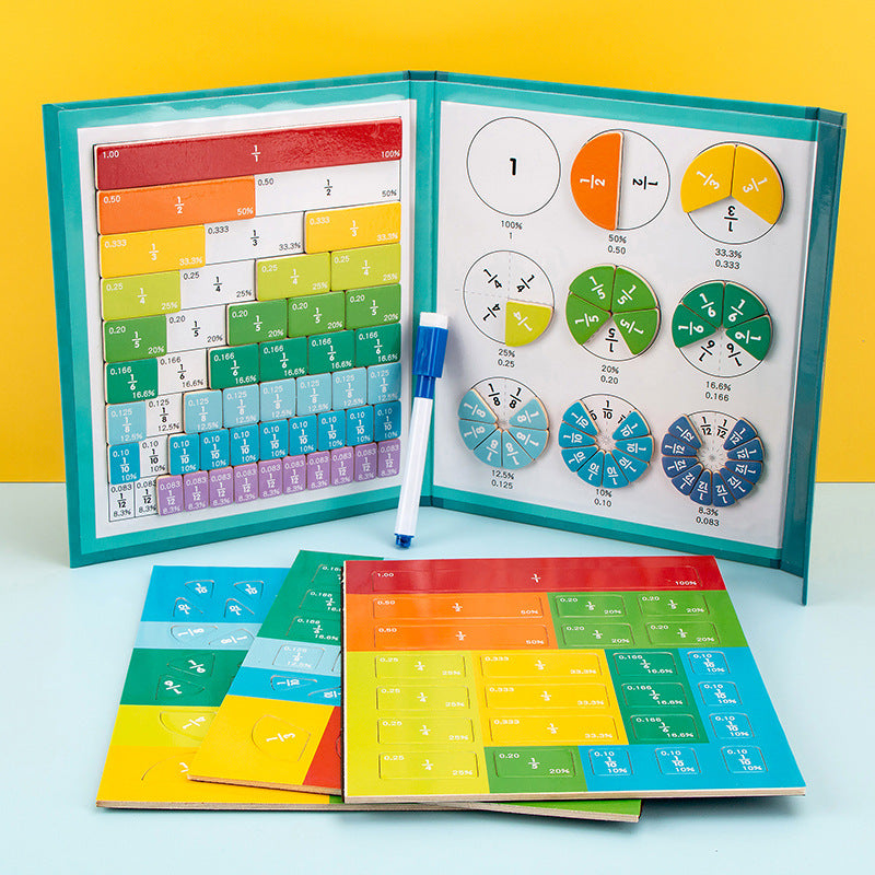 Juego magnético para aprender fracciones