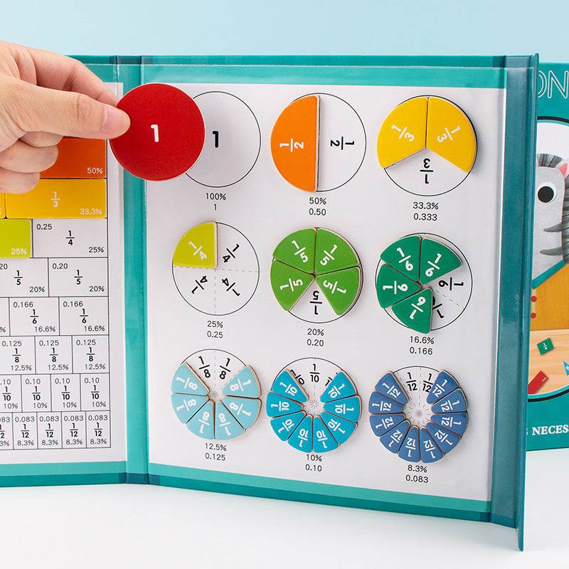 Juego magnético para aprender fracciones