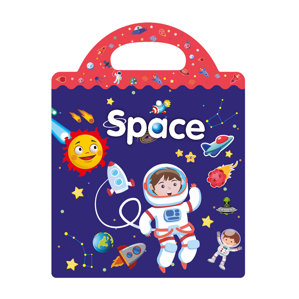 Libro de pegatinas 3D portátil para niños