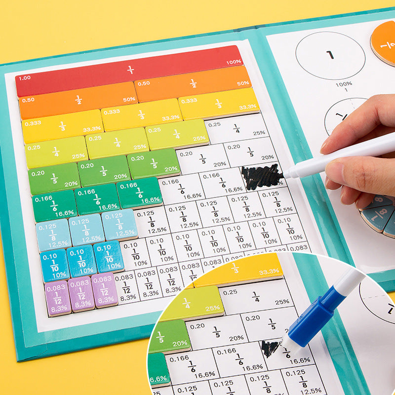 Juego magnético para aprender fracciones